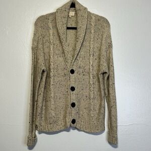 ModCloth Cable knit Grandpa Cardigan Sweater Button Closure Unisex‎ Sz XL FLAW